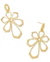 KENDRA SCOTT 14K GOLD-PLATED SMOOTH & TEXTURED FLOWER STATEMENT EARRINGS