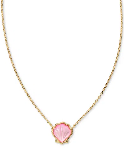 Kendra Scott 14k Gold-plated Stone Shell 19" Pendant Necklace In Gold Blush