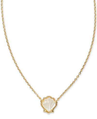 Kendra Scott 14k Gold-plated Stone Shell 19" Pendant Necklace In Gold Ivory