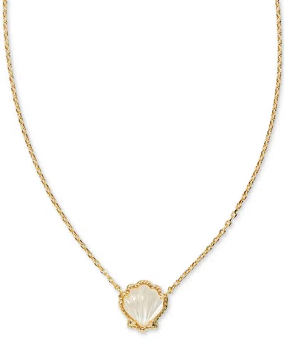 Kendra Scott Brynne Shell Pendant Necklace In Gold Ivory