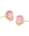 Kendra Scott 14k Gold-plated Stone Shell Stud Earrings In Gold Blush