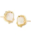 Kendra Scott 14k Gold-plated Stone Shell Stud Earrings In Gold Ivory