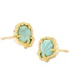 Kendra Scott 14k Gold-plated Stone Shell Stud Earrings In Gold Sea G