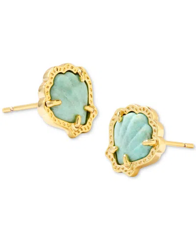 Kendra Scott 14k Gold-plated Stone Shell Stud Earrings In Gold Sea G