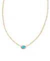 Kendra Scott 14k Gold-plated Turquoise Magnesite Pendant Necklace, 15" + 4" Extender In Turquoise Magnesite