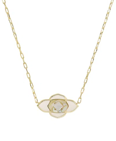 Kendra Scott 14k Gold-plated Abbie Medallion Short Pendant Necklace In Metallic