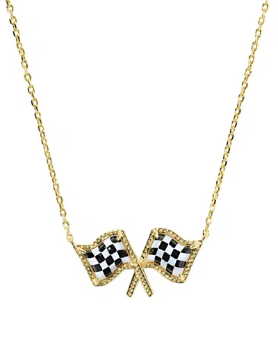 Kendra Scott 14k Gold-plated Checkered Flag Short Pendant Necklace