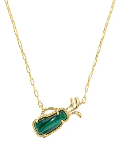 Kendra Scott 14k Gold-plated Imitation Pearl Golf Short Pendant Necklace In Green
