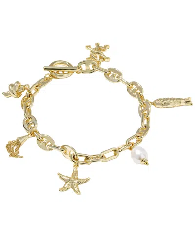 Kendra Scott 14k Gold-plated Parker Charms Bracelet In Orange