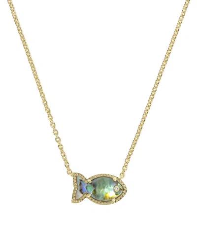 Kendra Scott 14k Gold-plated Parker Fish Short Pendant Necklace In Orange