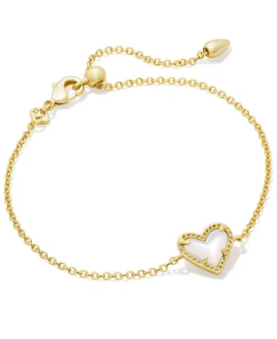 Kendra Scott 14k Gold-plated Red Illusion Heart Adjustable Link Bracelet