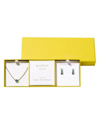 Kendra Scott 2-piece Cubic Zirconia Cailin Pendant Necklace And Huggie Earrings Gift Set In Gold