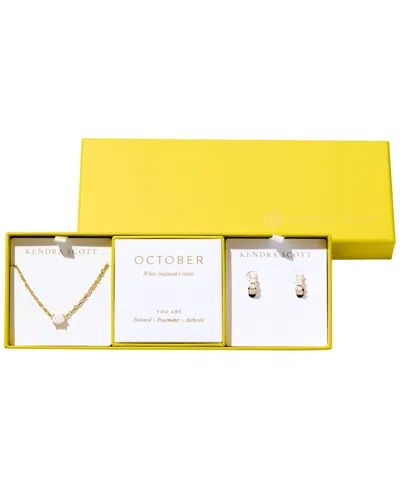 Kendra Scott 2-piece Cubic Zirconia Cailin Pendant Necklace And Huggie Earrings Gift Set