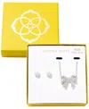 Kendra Scott 2-piece Freshwater Cultured Pearl (2.8mm-7mm) Krista Bow Pendant Necklace And Ashton Stud Earrings G In Silver