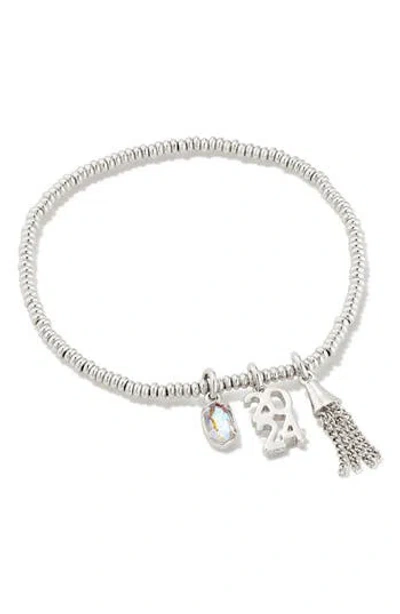 Kendra Scott 2024 Graduate Beaded Bracelet In Rhodium Dichroic Glass