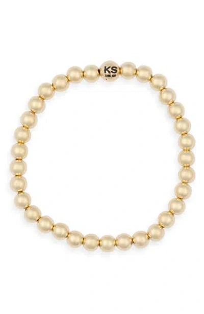 Kendra Scott 5mm Beaded Stretch Bracelet In Gold