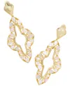 Kendra Scott Abbie Stone Open Frame Statement Earrings In Gold