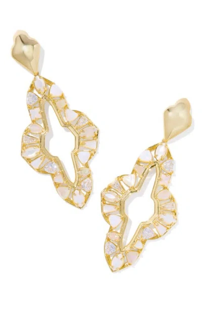 KENDRA SCOTT KENDRA SCOTT ABBIE CRYSTAL & MOTHER-OF-PEARL STATEMENT DROP EARRINGS