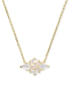 Kendra Scott Abbie Crystal Short Pendant Necklace In Gold
