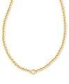 Kendra Scott Abbie Gold-tone Beaded Necklace, 13-1/2" + 4" Extender In Gold Natur
