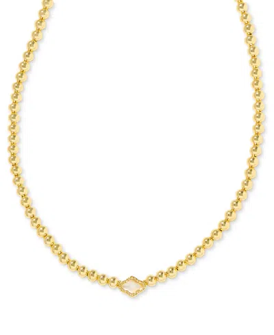 Kendra Scott Abbie Gold-tone Beaded Necklace, 13-1/2" + 4" Extender In Gold Natur