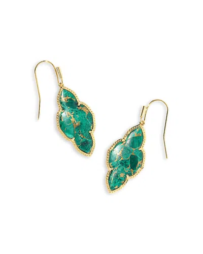 Kendra Scott Abbie Malachite Drop Earrings In Multi