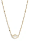 Kendra Scott Abbie Mini Mother-of-pearl Pendant Chain Necklace In Gold Ivory Mother Of Pearl