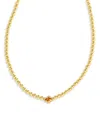 Kendra Scott Abbie Mother Of Pearl Beaded Choker Necklace, 13.5 - 17.5 In Gold/marbled Amber Illusion
