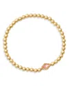 Kendra Scott Abbie Mother Of Pearl Beaded Stretch Bracelet In Gold Azale