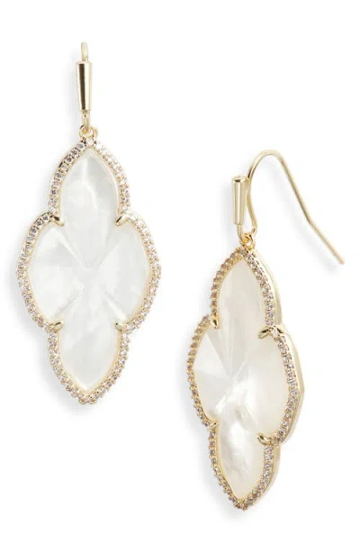 Kendra Scott Dani Bezel Drop Earrings - Gold Ivory Mother of Pearl