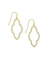 Kendra Scott Cubic Zirconia Small Open Frame Drop Earrings In Gold