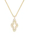 Kendra Scott Abbie Stone Open Frame Pendant Necklace, 16-19 In Gold