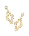 Kendra Scott Abbie Stone Open Frame Statement Earrings In Gold