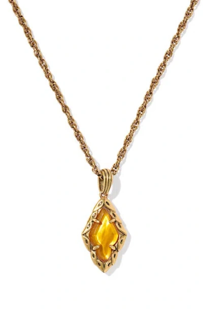 Kendra Scott Adeline Short Pendant Necklace In Orange