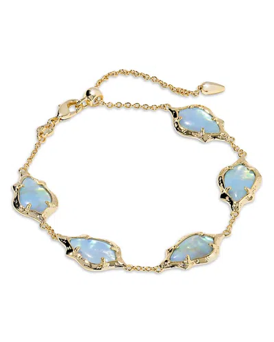 Kendra Scott Adriana Scallop Frame Delicate Chain Bracelet In Gold