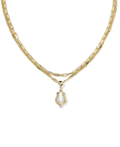 Kendra Scott Adriana Scallop Frame Multi Strand 14k Gold Over Brass Necklace