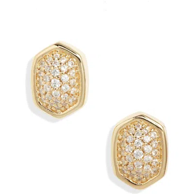 Kendra Scott Alanna Cubic Zirconia Stud Earrings In Gold White Crystal