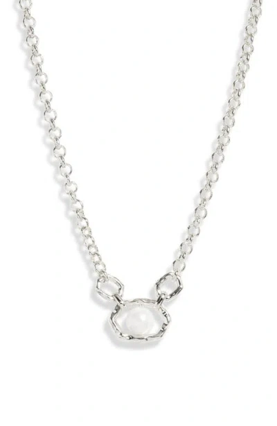 Kendra Scott Alanna Cultured Pearl Pendant Necklace In Silver White Pearl