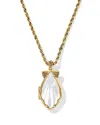 Kendra Scott Alexa Locket Pendant Necklace In Vintage Gold & Ivory Mother Of Pearl In Multi