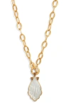 Kendra Scott Alexa Mother Of Pearl Statement Necklace In Gold