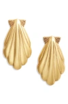 Kendra Scott Alexa Shell Statement Stud Earrings In Gold