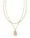 Kendra Scott Alexandria 14k Plated Drusy Multi Strand Necklace In Gold