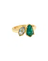 Kendra Scott Alexandria 14k Plated Mixed Stones Cocktail Ring In Green