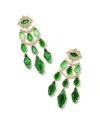 Kendra Scott Alexandria Tier 14k Plated Mixed Stones Statement Earring In Green