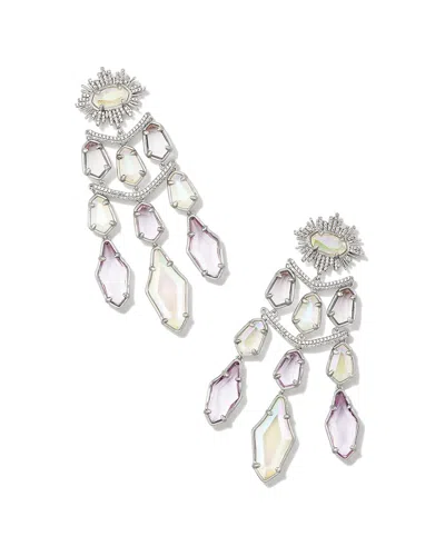Kendra Scott Alexandria Tier Mixed Stones Statement Earring In Metallic