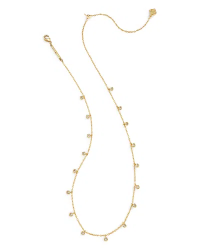 Kendra Scott Crystal Amelia 19" Station Necklace In Gold Metal