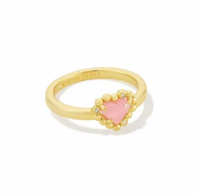 Kendra Scott Anna Framed Band Ring In Pink Gold In Multi