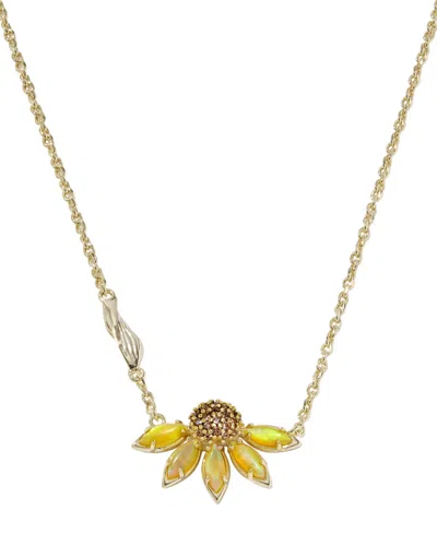 Kendra Scott Anya Cubic Zirconia And Crystal Flower Short Pendant Necklace In Pink