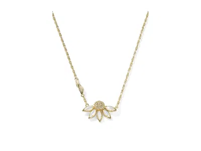 Kendra Scott Anya Flower Short Pendant Necklace Necklace Gold Ivory Mix: One Size
