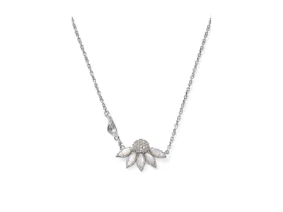Kendra Scott Anya Flower Short Pendant Necklace Necklace Silver Ivory Mix: One Size In Metallic